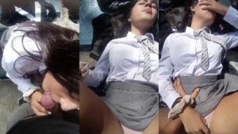 Beautiful College Girl Having Sex with Boyfriend Outdoor